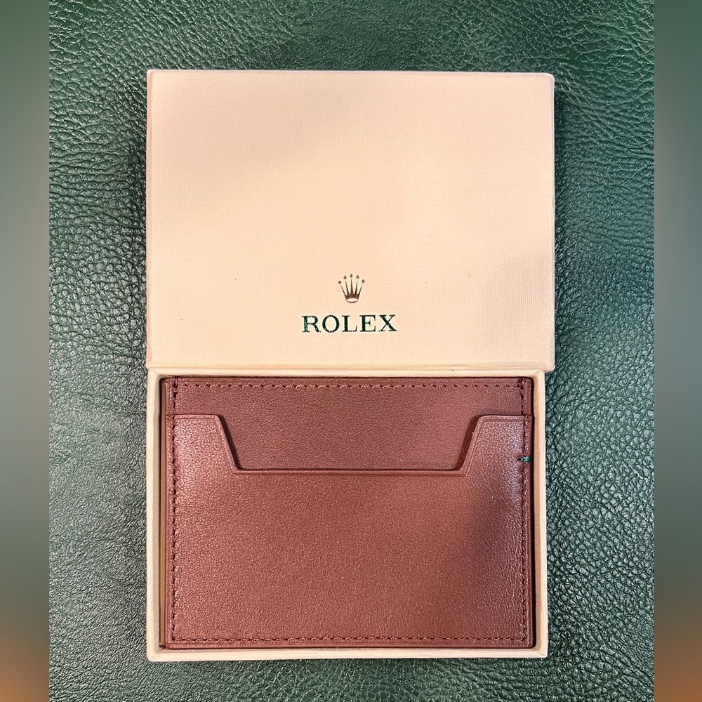 Rolex Card Holder Wallet Dark Brown *Great Gift* Not Sold In Stores! VIP